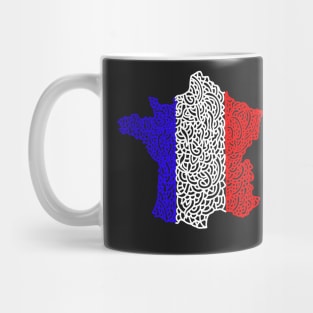 France Map and Flag Mug